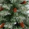 50" Unlit Snowed French Alps Mountain Pine Artificial Christmas Tree In Charcoal Planter